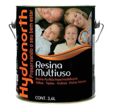 Resina Impermeabilzante Multiuso Brilhante Telha Cerâmica Acqua Incolor 3,6L Hydronorth