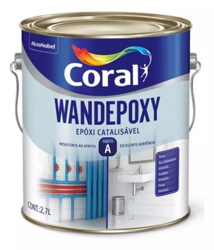 Tinta Coral Epóxi Brilhante Wandepoxy Branco Parte A - 2,7L