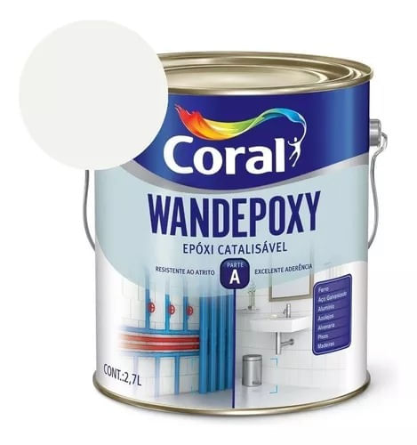Tinta Coral Epóxi Brilhante Wandepoxy Branco Parte A - 2,7L