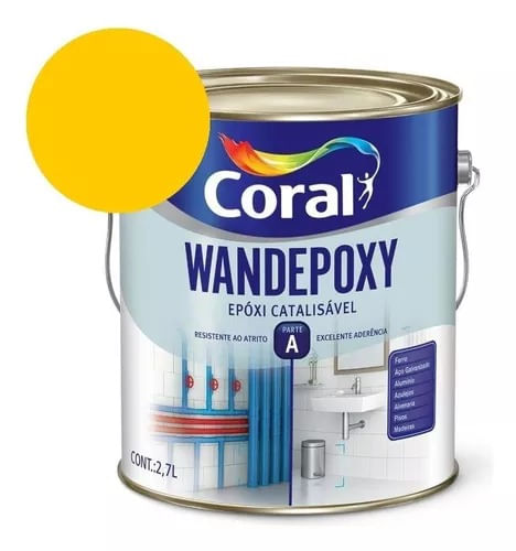 EPÓXI WANDEPOXY BRILHANTE AMARELO SEGURANÇA - PARTE A 2,7L CORAL