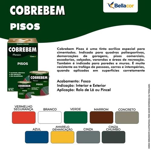 Tinta Para Piso Cinza Chumbo 900ml - Bellacor