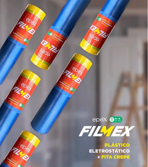 Filmex Filme Eletrostático Com Fita Crepe Para Mascaramento 1,5MX20M