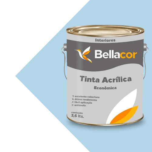Tinta Acrílica Fosca Econômica Azul Sereno 3,6L Bellacor