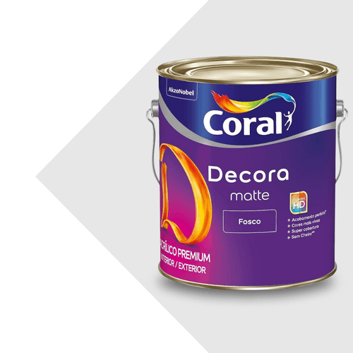 Tinta Acrílica Fosca Branco Decora Matte 3,6L - Coral