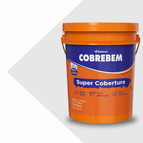 Tinta Acrílica Fosca Cobrebem Branco 18L Bellacor