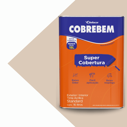 Tinta Acrílica Fosca Cobrebem  Areia 16L Bellacor