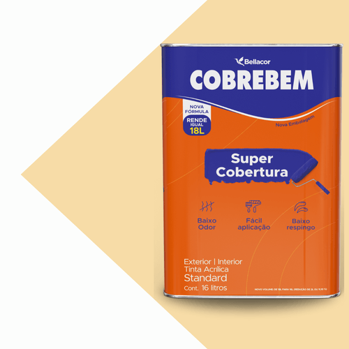 Tinta Acrílica Fosca Cobrebem Marfim 16L Bellacor