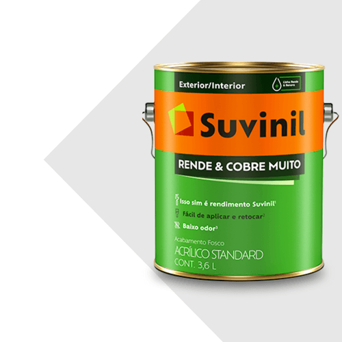 Tinta Suvinil Acrílica Fosca Rende e Cobre Muito Gelo 3,6L