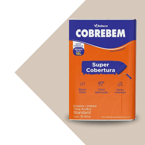 Tinta Acrílica Fosca Cobrebem  Areia Molhada 16L Bellacor