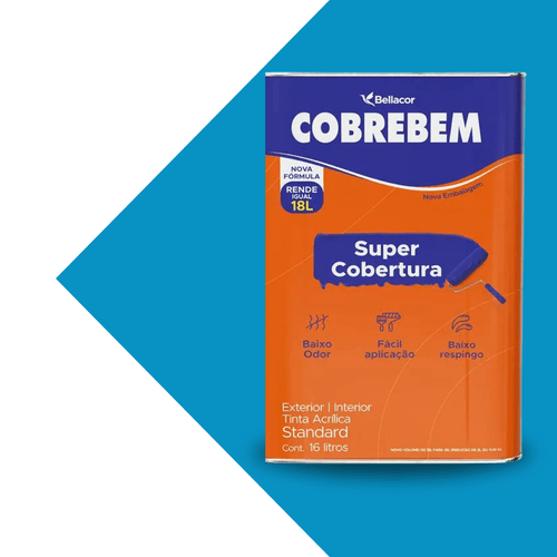 Tinta Acrílica Fosca Cobrebem Oceano 16L Bellacor