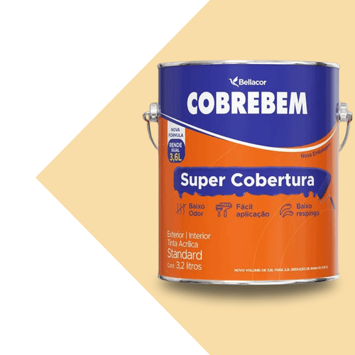 Tinta Acrílica Fosca Cobrebem  Marfim 3.2L Bellacor
