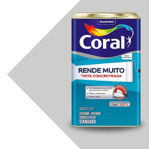 Tinta Acrílica Fosca Rende Muito Cinza Alpino 16L. Coral