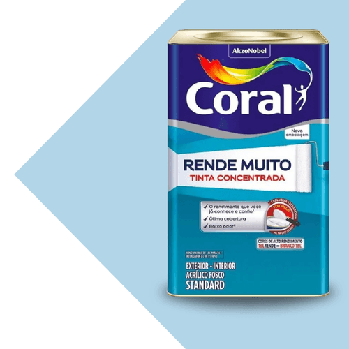 Tinta Fosco Azul Sereno Rende Muito 16L. Coral