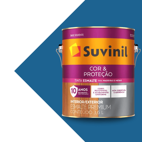 ESMALTE SINTÉTICO BRILHANTE COR E PROTEÇÃO AZUL FRANÇA - 3,6L SUVINIL