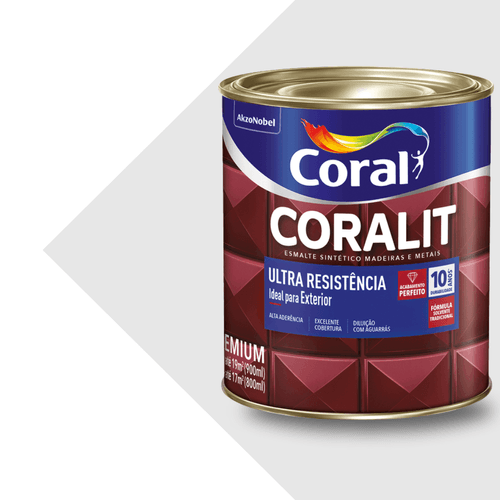 Esmalte Sintético Brilhante Branco Coralit Ultra Resistência 900ml Coral