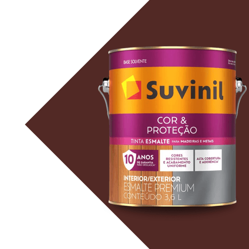 Esmalte Sintético Brilhante Cor & Proteção Marrom 3,6L Suvinil