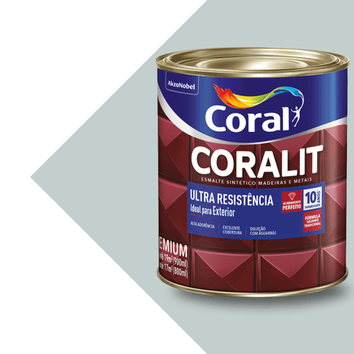 Esmalte Sintético Brilhante Platina Coralit Ultra Resistêcia 900ml Coral