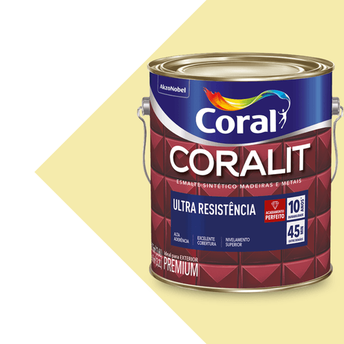 Esmalte Sintétco Brilhante Marfim Coralit Ultra Resistência 3,6L Coral