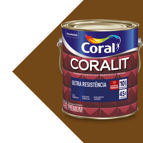 Esmalte Sintético Brilhante Tabaco Coralit Ultra Resistência 3,6L Coral