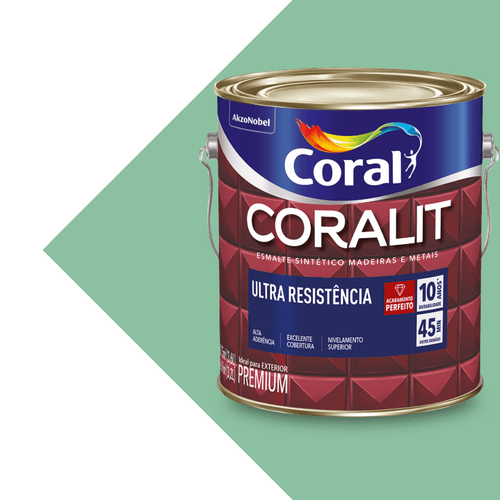 Esmalte Sintético Brilhante Verde Nilo Coralit Ultra Resistência 3,6L Coral