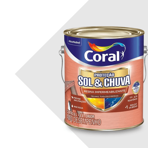 Resina Impermeabilizante Base Agua Incolor Sol & CHUVA 3,6L CORAL