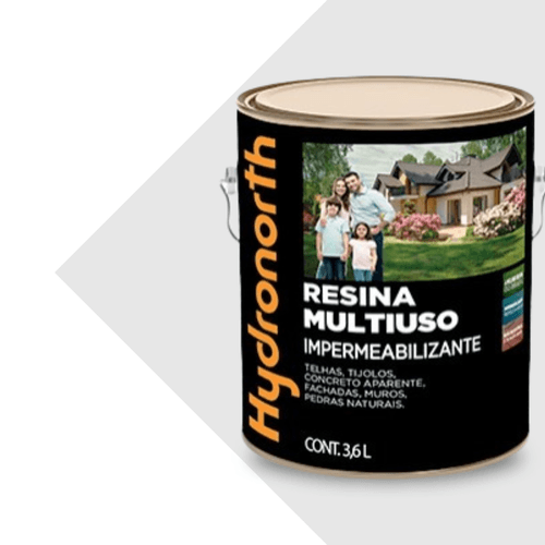 Resina Impermeabilizante Multiuso Brilhante Base Solvente Incolor 3,6L Hydronorth