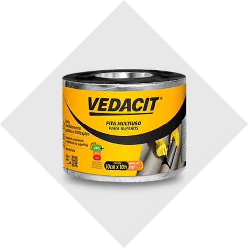 Fita Multiuso Aluminio 10cm X 10m - Vedacit