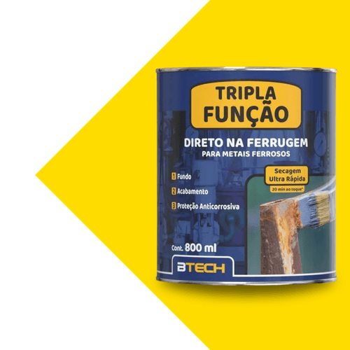 Esmalte Sintetico Brilhante Amarelo Segurança tripla Função 800ml. Btech