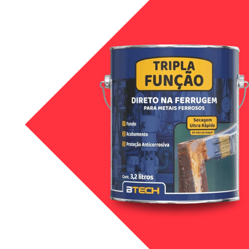 Esmalte Sintetico Brilhante Vermelho Segurança tripla Função 3,2L. Btech