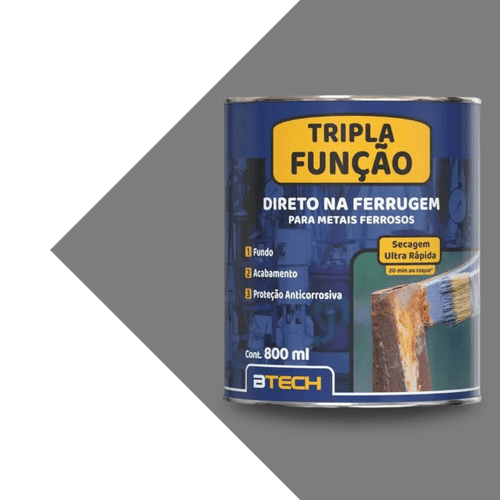 Esmalte Sintetico Brilhante Cinza N5. tripla Função 800ml. Btech