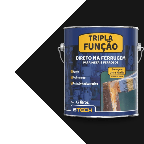Esmalte Sintetico Brilhante Preto tripla Função 3,2L. Btech