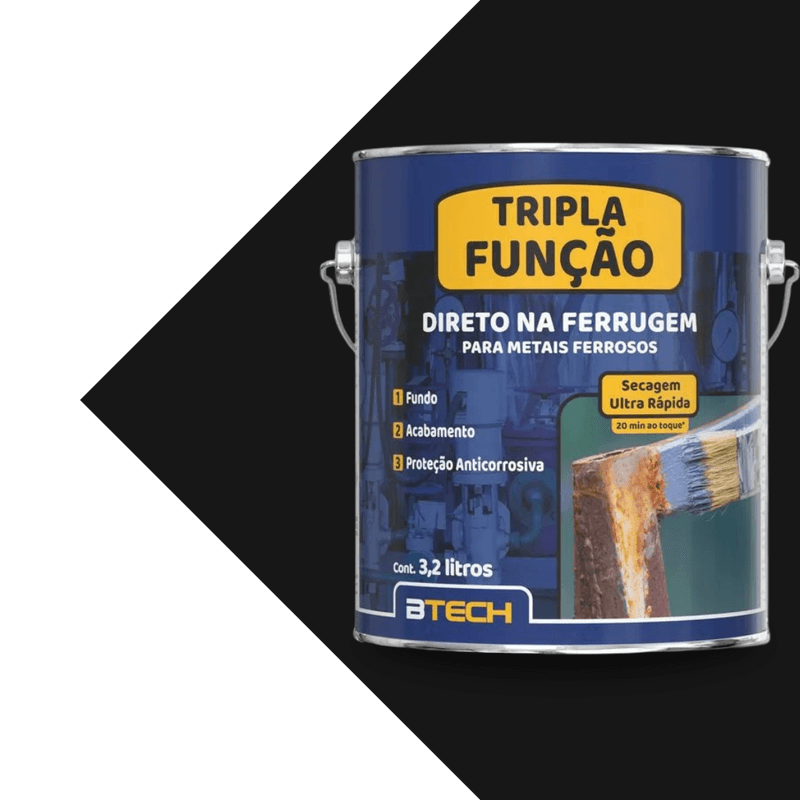 Esmalte Sintetico Brilhante Preto 3,2L. Btech