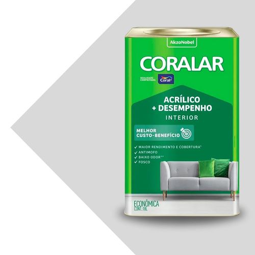 Tinta Fosco Gelo 18L Coralar + Desempenho Coral