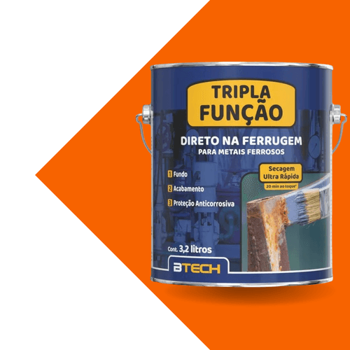 Esmalte Sintetico Brilhante Laranja Segurança tripla Função 3,2L. Btech