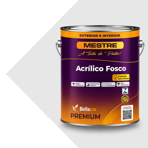 Tinta Acrilica Fosco Branco Mestre Bellacor Premium 3,2L