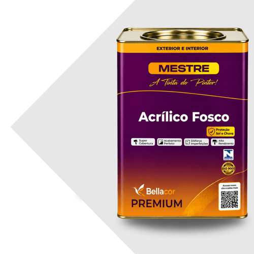 Tinta Acrilica Fosco Branco Mestre Bellacor Premium 16L
