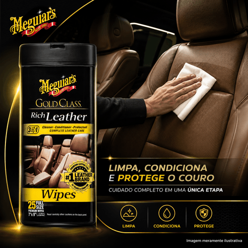 Lenço para couro Gold Class Rich Leather Wipes Meguiars