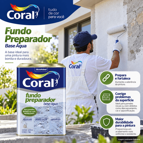 Fundo Preparador de Paredes Coral Base Água 18L
